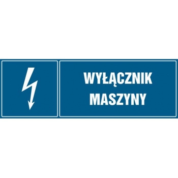 Znak Wyłącznik maszyny płyta sztywna PCV HH055