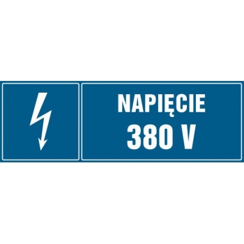 Znak Napięcie 380 V folia samoprzylepna HI001