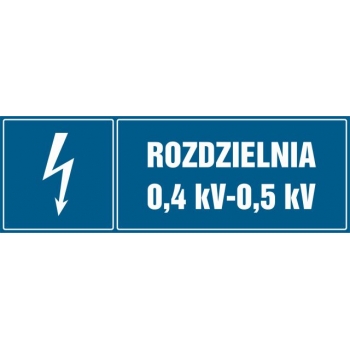 Znak Rozdzielnia 0.4 kV-0.5 kV płyta sztywna PCV HI007