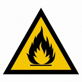 Znak Ostrzeżenie przed substancjami łatwopalnymi płyta sztywna PCV JA003
