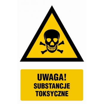Znak Ostrzeżenie przed substancjami toksycznymi folia samoprzylepna JA009