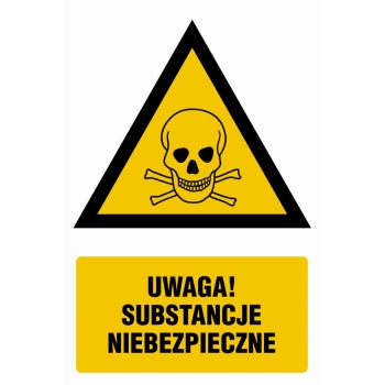Znak Uwaga substancje niebezpieczne folia samoprzylepna JA017