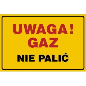 Znak Uwaga gaz! Nie palić JD017