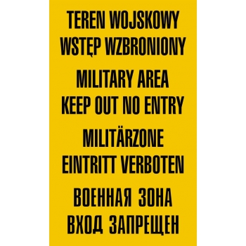 JE001 Teren wojskowy wstęp wzbroniony płyta sztywna PCV