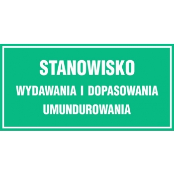 JE017 JE018 Stanowisko wydawania i dopasowywania umundurowania płyta sztywna PCV