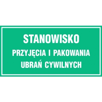 JE020 Stanowisko przyjęcia i pakowania ubrań cywilnych płyta sztywna PCV