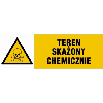 Znak Teren skażony chemicznie folia samoprzylepna NA001