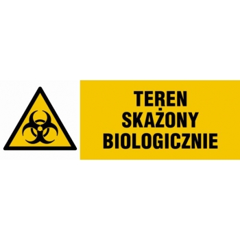 Znak Teren skażony biologicznie folia samoprzylepna NA002