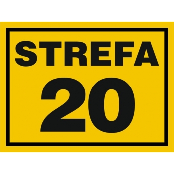 Znak Strefa 20 płyta sztywna PCV NB004