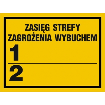 Znak Zasięg strefy zagrożenia wybuchem płyta sztywna PCV NB007