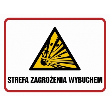 Znak Strefa zagrożenia wybuchem folia samoprzylepna NB008
