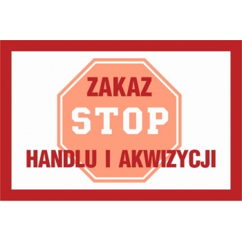 Znak Zakaz handlu i akwizycji folia samoprzylepna NC007