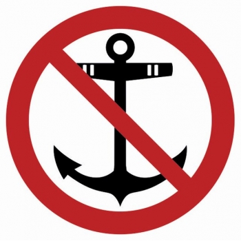 Znak Zakaz kotwiczenia folia samoprzylepna NC030