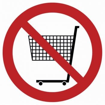 Znak Zakaz wchodzenia z wózkiem folia samoprzylepna NC040