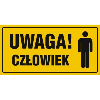 Znak Uwaga człowiek folia samoprzylepna NC077