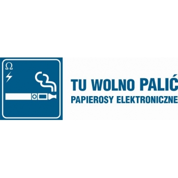 Znak Tu wolno palić papierosy elektroniczne płyta sztywna PCV NC098