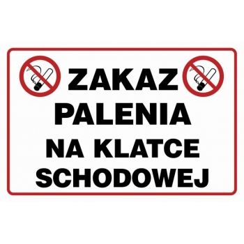 Znak Zakaz palenia na klatce schodowej płyta sztywna PCV NC108