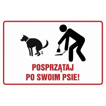 Znak Posprzątaj po swoim psie folia samoprzylepna NC132