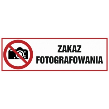 Znak Zakaz fotografowania płyta sztywna PCV NC134