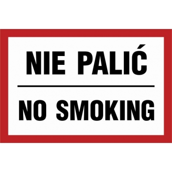 Znak Nie palić / No smoking folia samoprzylepna ND018