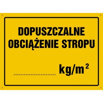 Dopuszczalne obciążenie stropu  - tablica budowlana