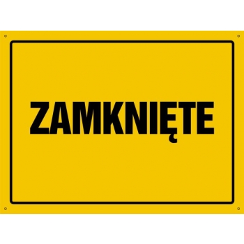 Znak Zamknięte płyta sztywna PCV OA142