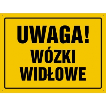 Znak Uwaga! Wózki widłowe płyta sztywna PCV OA156