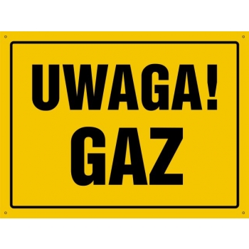Znak Uwaga gaz płyta sztywna PCV OA162
