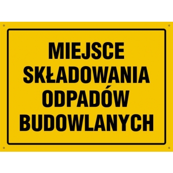Znak Miejsce składowania odpadów budowlanych płyta sztywna PCV OA210