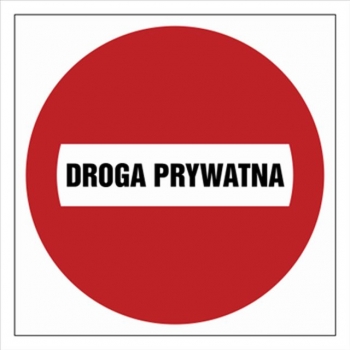 SA033 Zakaz wjazdu droga prywatna