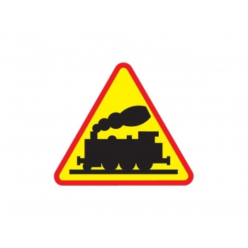 Znak drogowy ostrzegawczy A-10 przejazd kolejowy bez zapór