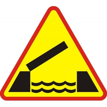 Znak drogowy ostrzegawczy A-13 ruchomy most