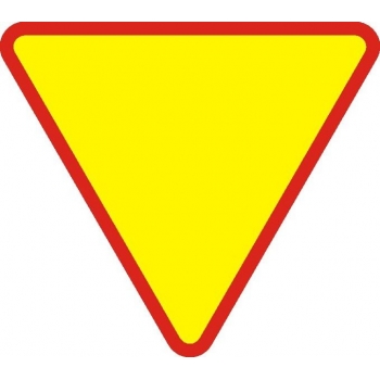 Znak drogowy ostrzegawczy A-7 ustąp pierwszeństwa