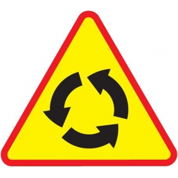 Znak drogowy ostrzegawczy A-8 skrzyżowanie o ruchu okrężnym