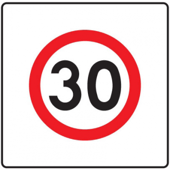 Znak drogowy zakazu B-43 strefa ograniczonej prędkości