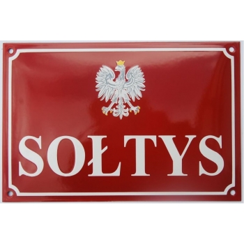 Tablica Sołtys z Orzełkiem Emaliowana