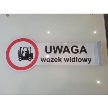 Znak UWAGA WÓZEK WIDŁOWY